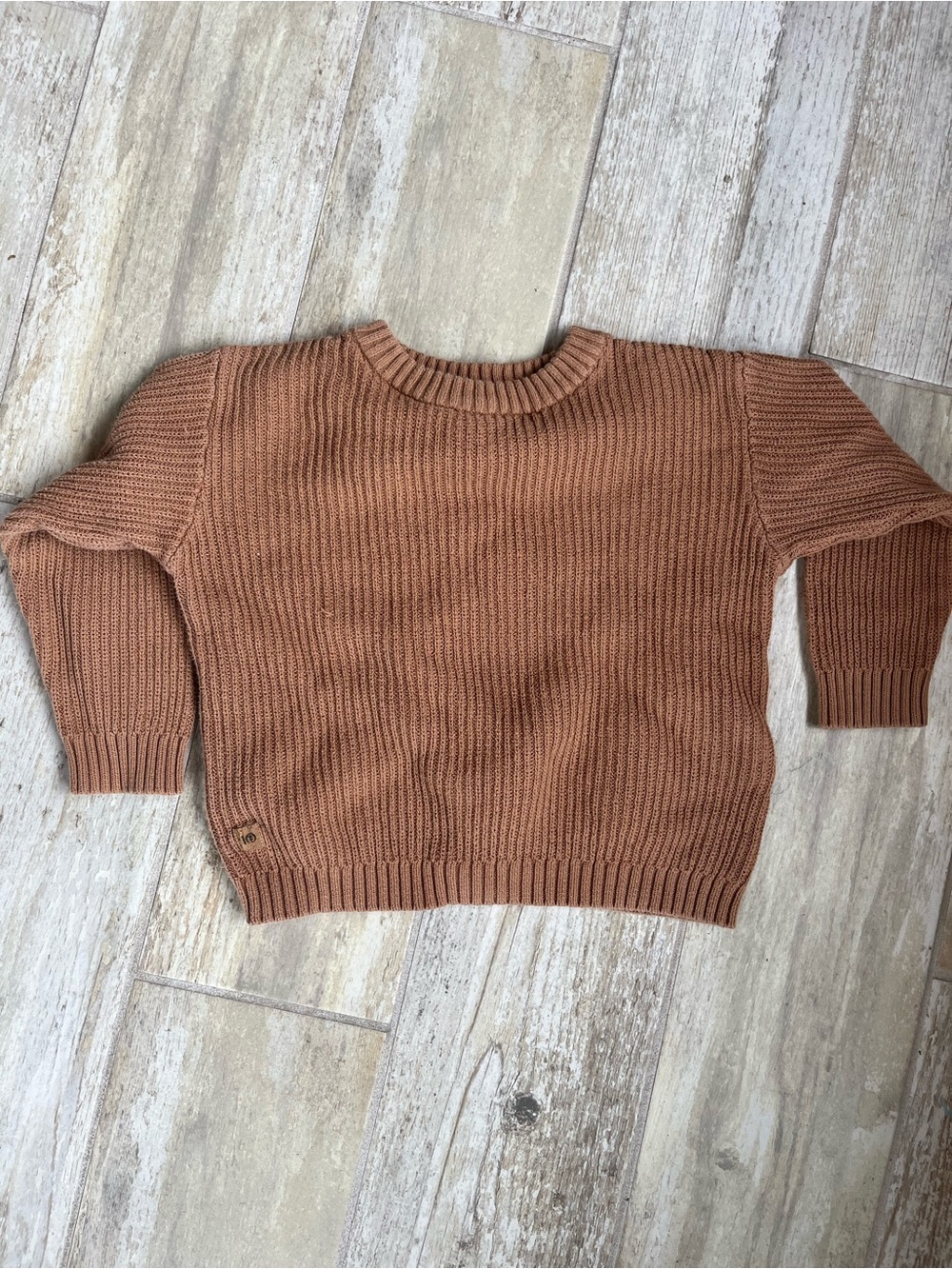 tentree Kids Ribbed Crewneck Sweater - Burnt Orange